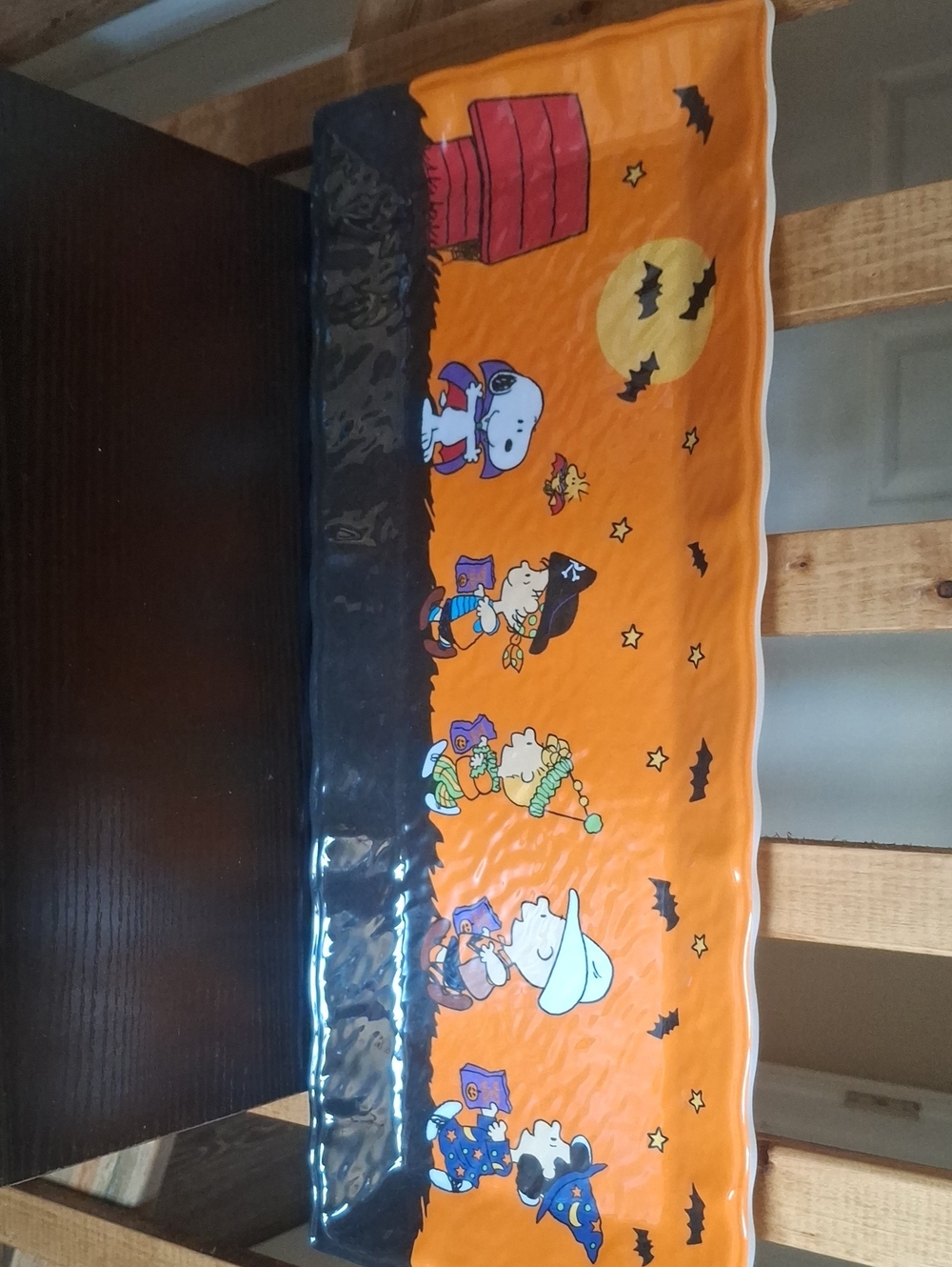 Peanuts Orange and Black Halloween Party Tray Featuring Snoopy & Friends